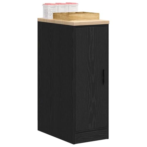 Armoire de rangement de garage noire 2 compartiments en bois de pin