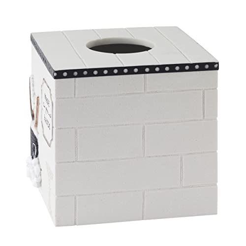 Image of Avanti Linens - Tissue Box Cover, Guest Bathroom Essentials, Modern Home Decor (Bath Icons Collection)