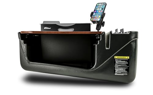 Image of AutoExec AE-FMEF-PM-21M Efficiency FileMaster Car Desk for Your Vehicle Workstation and Mobile Office, Mahogany with Phone Mount | Vehicle Workstation, Mobile Office, Phone Mount