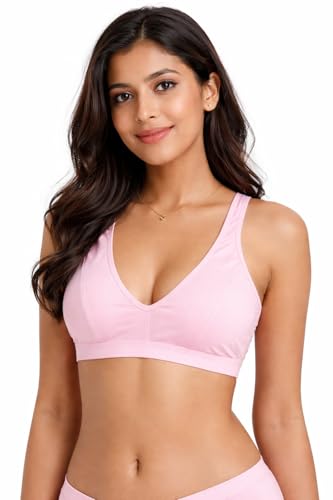 Image of Women Non-Padded Cotton Choli Bra | Wire-Free Sports Bra Style | Soft Breathable Fabric | Everyday Comfort Bra | Seamless Look | Light Support Innerwear