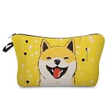 Livel lhood Lovely Shiba Inu Makeup Bag Shiba Dog Small Organizer Bag Toiletry Zipper Pouch Funny Japanese Puppy Cosmetic Bag Present for Dog Lovers Women