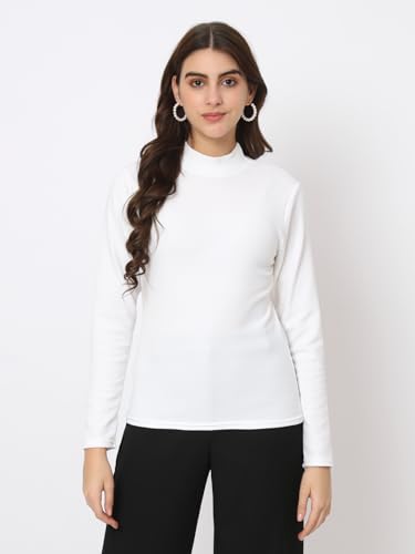 Image of Istyle Can Solid HIgh Neck Full Sleeve Stretchable Slim Fit Top for Women | Tops for Women | high Neck top for Women | Winter Tops for Women
