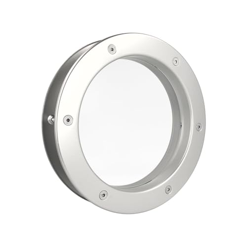 MLS Bullauge B4000, Bullauge für Türen, aus Robustem Aluminium, VSG-Sicherheitsglas, Passend für 40 mm Starke Türen, Beidseitig Sichtbare Befestigungsschrauben, 250 mm Durchmesser, Klares Glas, Silber