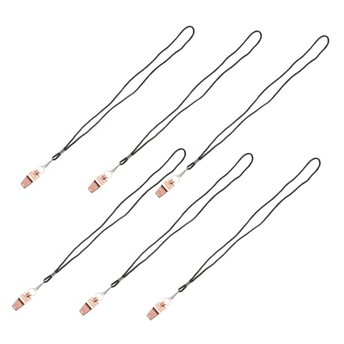 6 silbatos de acero inoxidable con cordón para árbitro miniatura 1