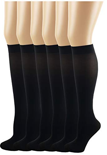 Image of SUMONA 6 Pairs Women Opaque Stretchy Spandex Knee High Trouser Socks
