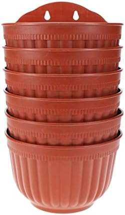 Wall Planters for Indoor Plants,6 Pack Resin Wall Planter Brick Red , 8.5 inch Wall Mounted Garden Plant Flower Pot Basket Container Indoor Outdoor Use for Orchid Herb Aloe
