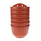 Wall Planters for Indoor Plants,6 Pack Resin Wall Planter Brick Red , 8.5 inch Wall Mounted Garden P