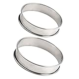STOBAZA 2pcs Stainless Steel Mousse Mold Non-stick Baking Rings for Diy Cakes for Mousse and Tarts Household Baking Tool for All Occasions