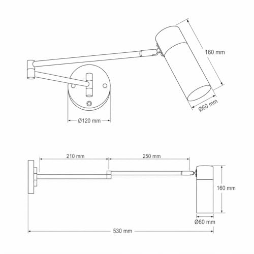 Aplique de pared extensible verde con interruptor integrado y casquillo E27 Alpinaluz 6