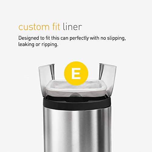 Image of simplehuman Code E 20 Count, Genuine Custom Fit Liners, Drawstring Trash Bags in Dispenser Packs, 20 Count, 20 Liter / 5.3 Gallon, White