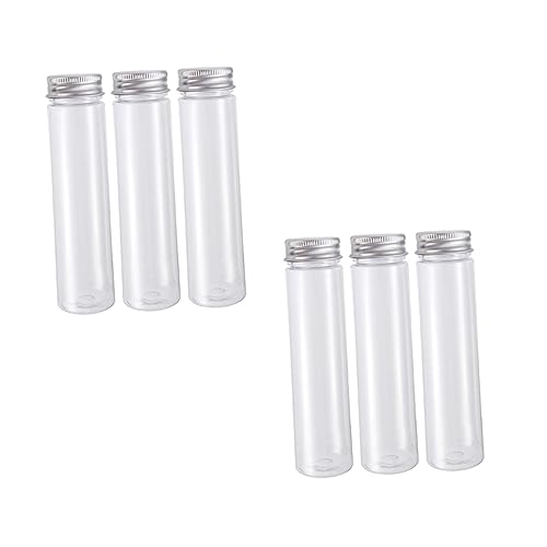 TIDTALEO 110ml Plastic Test Tubes Flat-Bottomed Leakproof Candy Beauty Sample Travel Containers with Screw Caps