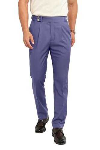 Netsky Mens Classic Fit Stretch Expandable-Waist Flat Front Dress Slacks Pant Business Trousers