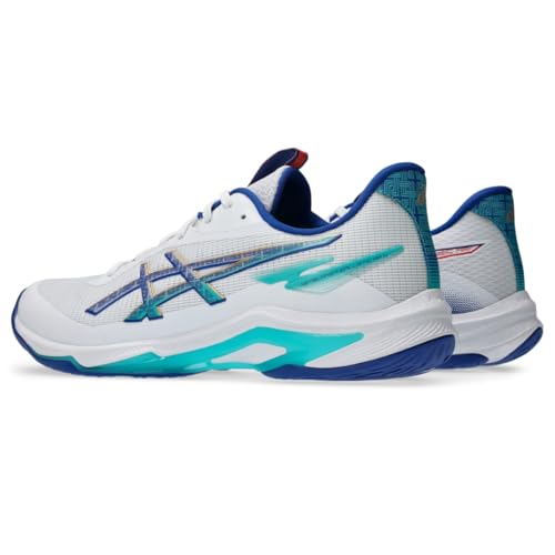 ASICS Men's Netburner Ballistic FlyteFoam 4 Volleyball Shoes, 10.5, White/ASICS Blue