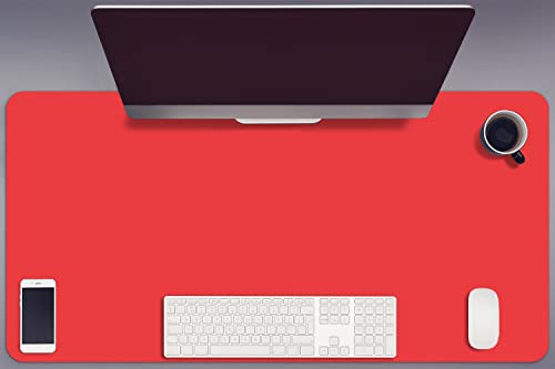 Sous-main bureau 120x60cm vinyle rouge grand tapis de protection