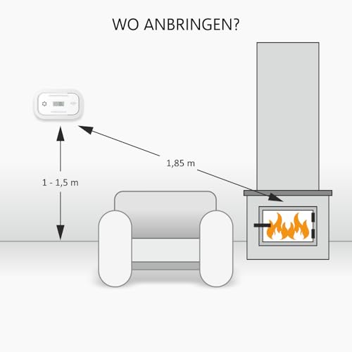 2er-Pack ELRO FC5003 Kohlenmonoxidmelder | 10-Jahres-Sensor | Mit Display | 2 Stück