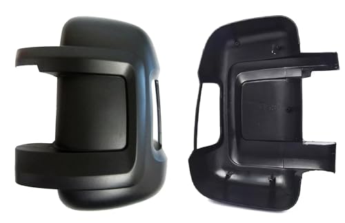 Fit Fiat Ducato Peugeot Boxer Citroen Relay 2006-2024 Vauxhall Movano 2019-2025 Short Arm Wing Door Mirror Casing Cover Black (Fiat Ducato 2006-2024, Left Hand Passenger Side)