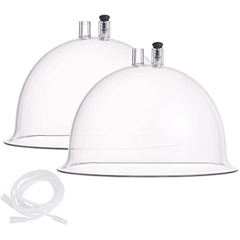 Vacuum Cupping Machine Accessories, Meifuly Upgraded Premium 7.28inch Diameter Extra-Large Vacuum Buttocks Lifting Butt Cups Cupping with Y Type Hose (1 Pair) Cover