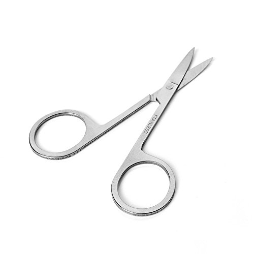 Stainless Steel Tension Adjustable Facial Hair Scissors Eyebrow Trimmer for Ear Nostril Eyebrow Beard & Mustache Trimming Beauty Tool for Men & Women Silver