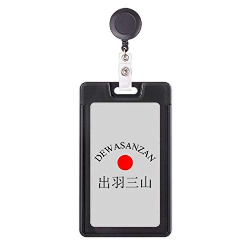 Porte-badge rétractable Dewasanzan haut de gamme motif soleil rouge aux finitions soignées