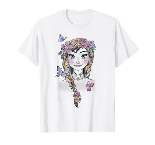 T-shirt Anna Disney homme look festival bohème avec fleurs haut graphique jaune XL