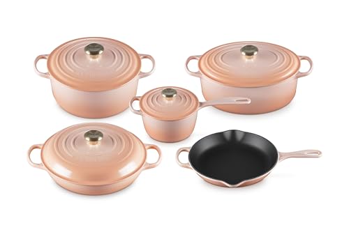 Image of Le Creuset Enameled Cast Iron Signature Cookware Set, 9 pc., Peche