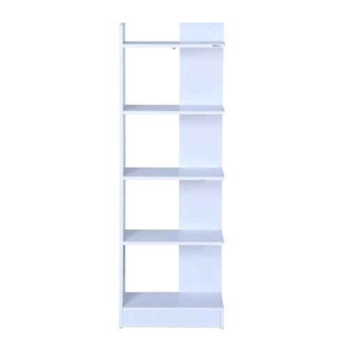 Image of Nilkamal Neil Wooden Book Case| Book Shelf with 5 Open Shelves | Engineered Wood| Multipurpose Storage Organizer | for Living Room, Office, Library | White | DIY(Do It Yourself)