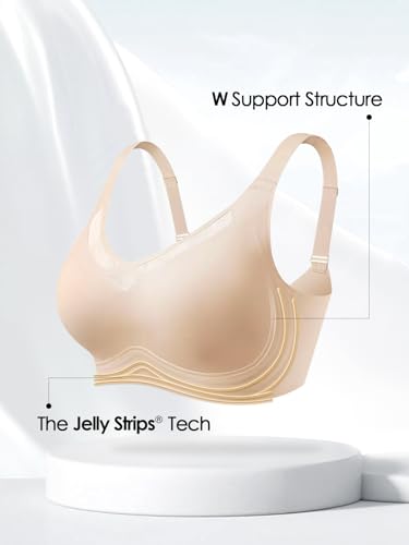 Image of Wireless Bras for Women (34C-42DD), Extremely Comfortable Seamless Bra Mesh Bralettes Adjustable Straps Everyday Bra