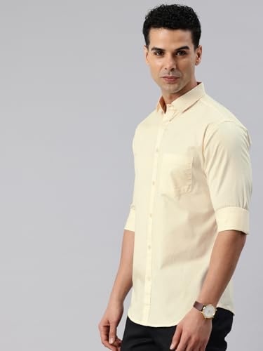 Image of Majestic Man Men's Cotton Slim Fit Solid Casual Shirt
