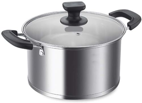 CHFYIJYHM Olla de Acero Inoxidable con Tapa de Vidrio for Preparar Cerveza casera y Utensilios de Cocina de Olla Grande for ollas de 22 cm(24 CM)