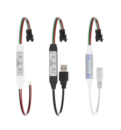 Controlador WS2812B USB de 3 botones que soluciona parpadeos en tiras LED 2