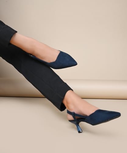 Image of JM LOOKS Elegant Pointed Toe Slingback Kitten Heels Fashionable Sandals for Modern Women