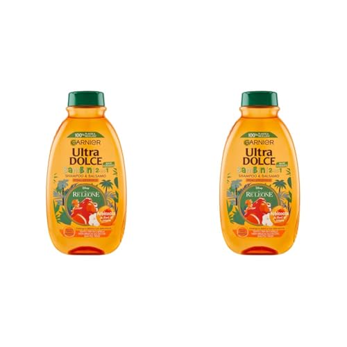 Garnier Ultra Doux Enfants Shampooing 2 en 1 Abricot/Fleur de Coton 300 ml (Paquete de 2)