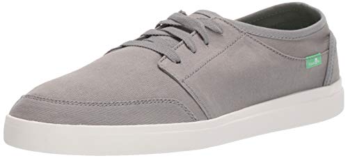 Sanuk Men's Vagabond Lace Twill Sneaker, Grey, 10 M US