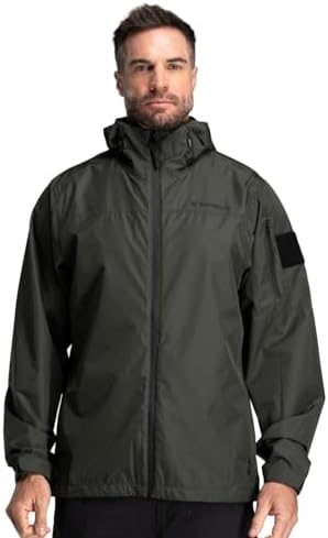 Baerskin Heavy-Storm Rain Jacket 2.0 – 20,000mm Waterproof Packable Rain Shell, PFAS-Free Breathable Tactical Hiking Jacket, 3-in-1 Hoodie Compatible, Men’s Outerwear