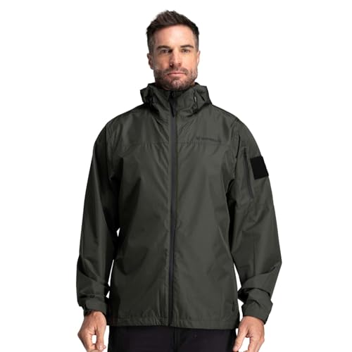 Baerskin Heavy-Storm Rain Jacket 2.0 20 000mm Waterproof Packable Rain Shell PFAS-Free Breathable Tactical Hiking Jacket 3-in-1 Hoodie Compatible Mens Outerwear