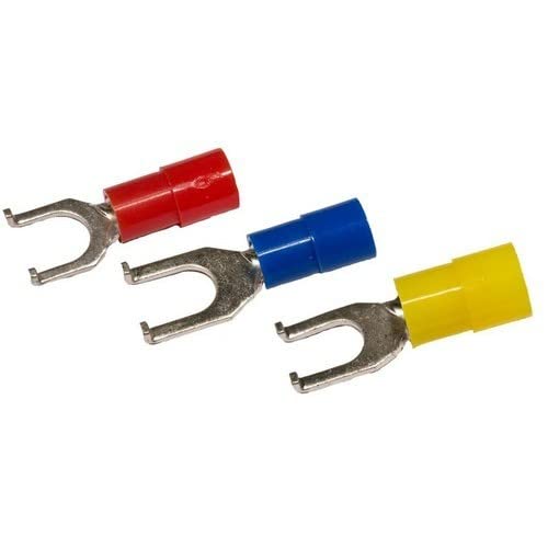 Image of Morris Products 11808 Nylon Insulated Flange Fork /Spade Terminals - 22-16 Wire, #10 Stud, 500-Pack