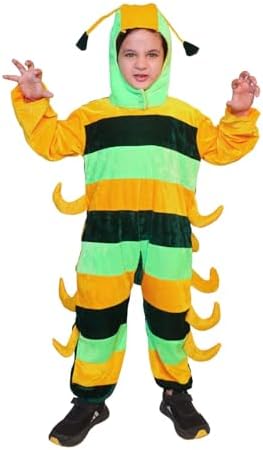 Kaku Fancy Dresses Caterpillar Insect Costume -Multicolour, 3-4 Years, for Boys