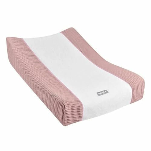 Béaba Funda para Colchón Cambiador Sofalange, 100% Algodón Ecológico, Tejido de Rizo, Absorvente, Tejidos Certificados Oekotex, Lavable a Máquina, Made in France, Rosa, 920386