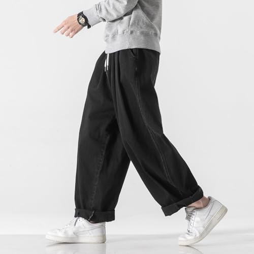GUOYUXIAO Men's Pants Spring Summer Large Size Casual Loose Straight Wide Leg Harlan Trouser4