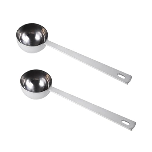 TEMPNAP 2個 ステンレス製ミルクパウダー計量スプーン 大さじ 小さじ兼用 粉末測定用 キッチンベーキングに