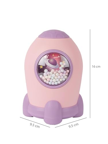 Image of Money Saving Bank with Coin Slot / /Creative Cartoon Design Money Bank / /Plastic Piggy Bank for Boys & Girls (Pack of 1) (Rocket - Pink)