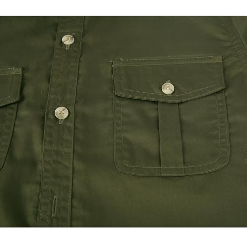 Boys Long Sleeve Button Down Casual Woven Dress Shirt with Two Pockets4