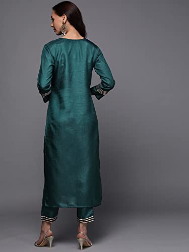 Image of INDO ERA Women's Polyester Solid Straight Kurta with Pant Set (IEIEI9116)