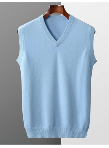 Men Knitted Waistcoat Men's V-Neck Loose Sleeveless Sweater Casual Tops Thick Vest3