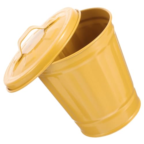 Pequeña caneca de basura con tapa patrón vintage