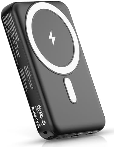 Ntaanoo Magnet Powerbank 10000mAh - Ultra Slim, 20W PD, Kabelloses Laden Für IPhone