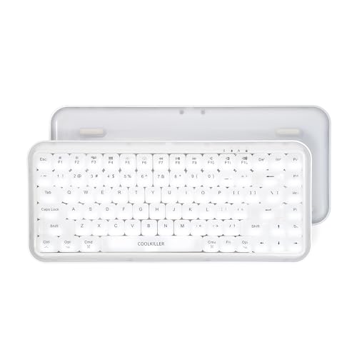 Image of CoolKiller Balloon 84 Low Profile Keyboard, Tri-Mode (Bluetooth /2.4GHz /USB-C), Hot-Swappable, White Backlit, Gasket Mount, White Mechanical Keyboard for Windows & Mac