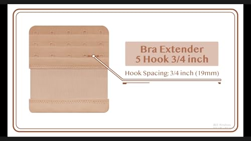 SAMGU Women's Bra Extenders 2 Hook / 3 Hook / 4 Hook / 5 Hook Elastic Stretchy Bra Extension Strap, 5 Hook 3/4" Spacing, Multicolor, One size