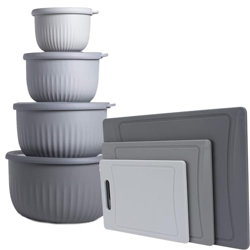 Set de Tazones con Tapas y Tablas de Cortar Gris Ombre miniatura 1