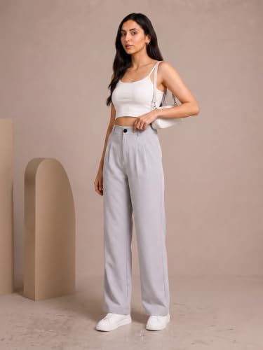 Image of Womens NS Lycra Korean High Waist Straight Pants
